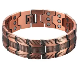 Braccialetti 3x magnetico 99,9% Bracciale di rame puro per terapia da uomo braccialetti con calamità ultra resistenza al polso a goccia