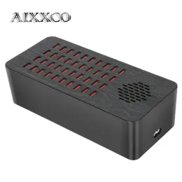 Hubs AIXXCO 200W USB Charger 40Ports HUB 5V40A Universal Wall Desktop Fast Charging Station Dock for Mobile Phone Charger Adapter