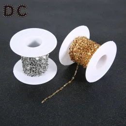 Halsketten DC 10Code/Roll Edelstahl Gold/Stahl 2x4mm Flat Oval Bulk Lipshape -Kette für Schmuck Making -Halskettenzubehör