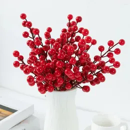 Decoração de festa Faux Berry Hastes Bagas de Natal Ramo artificial realista para decorações de bricolage ornamentos de mesa de mesa