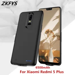 Ställer in ZKFYS -batteriläckning för Xiaomi Redmi 5 Plus Power Bank Case 6500mAh Portable Charger Extern Battery PowerBank Charging Case