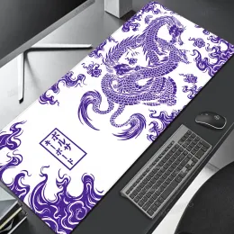 Odpoczywa Dragon Mousepad Purple and White Deskmat Japan Playmat Laptop Myse Pad Gamer Anime Office Gaming Keyboard Gumowe dywan biurkowy