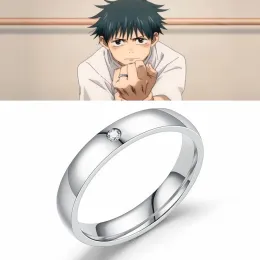 Band anime jujutsu kaisen yuta okkotsu rostfritt stål ringar cosplay rekvisita män kvinnor par älskare ring smycken tillbehör gåvor