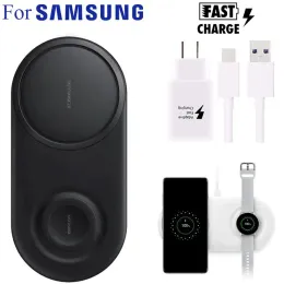 Ładowarki 25 W FAST QI Wireless Charger Duo Pad dla Samsung Note 20 S22 S21 S20 Ultra S21 Fe S9 Plus Galaxy Watch 4 Docka stacji ładowania