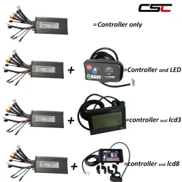 액세서리 전기 자전거 브러시리스 컨트롤러 및 KT LCD3 LCD8 디스플레이 패널 eBike 36/48V 250/350/500W 9 MOSFET 사인파 컨트롤러