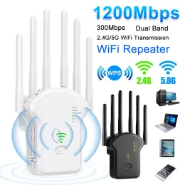 Routers Wireless WiFi Repeater 1200Mbps/300Mbps WiFi Signal Booster Router Dualband 2.4G 5G WiFi Extender Network Amplifier Home Office