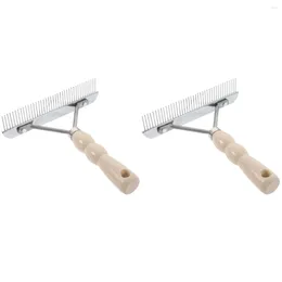 Hundkläder 2 Räkna Big Rake Hair Comb Cleaning Tools Steel Brush Stainless Pet Borttagning