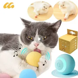 Akıllı kedi oyuncak otomatik haddeleme topu elektrikli kendi kendine kedi oyuncak top kapalı interaktif kedi aksesuarları evcil hayvan akıllı kedi oyuncakları