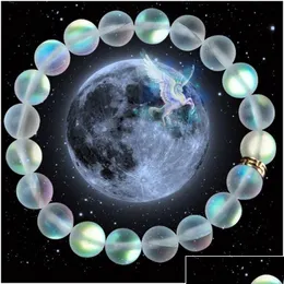Perlen Perlen Mermaid Glass Kristallmondone Strang Mticolor Labradorit Stein Charme Armband handgefertigt