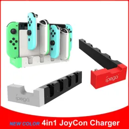 Carregador Chargers New Color 4 em 1 para Nintendo Switch OLED Joycon Controler Dock Station Holder para Nintendo Switch JoyCon Charging