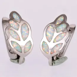 Brincos de argola Kongmoon Nature Shape Folhe Fire Fire Opal Jóias para Mulheres Leverback