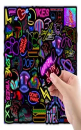 Finger Toys Cartoon Neon Light Graffiti Stickers Car Guitar Motorcykel Bagage Suitcase Diy Classic Toy Decal Sticker for Kid 1420477