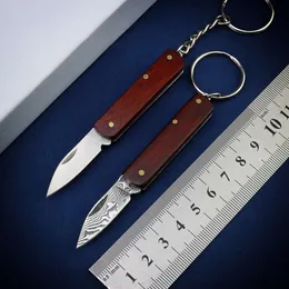 سكين جيب صغير في دمشق للرجال عالي الجودة في الهواء الطلق قابلة للطي بكرس مفتاح محمول سكين البقاء على قيد الحياة