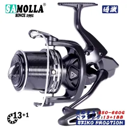 Tillbehör Fiske Rulle Distant Wheel Sea Surf Spinning rullar kol drag 27 kg 13+1BB Saltvattenbåtspolen Accesorios Öppna ansikte Carretilha