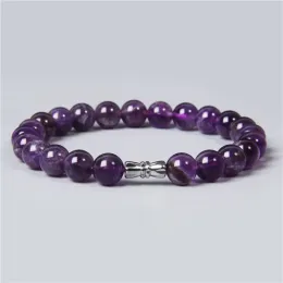 Strands 2022 wholesale Natural Women men clean purple amethysts quarzt crystal stone bracelet jewelry friendship yoga mala diy bracelets