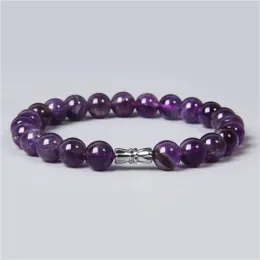 Strands 2022 Donne naturali all'ingrosso uomini pulire le ametiste viola ametiste Quarzt in pietra di cristallo Bracciale amicizia Yoga Mala Braccialetti fai -da -te