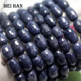 Beads Meihan Top Natural Blue Sapphire Faceted Durm Loose Beads For Jewelry Making Design & DIY