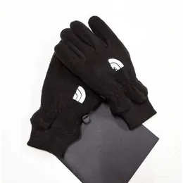 Herrkvinnor Fem fingrar Nort faceGloves Designer Varumärkesbokstavstryck Tjocken Keep Warm Glove Winter Outdoor Sport Pure Cotton FA 5720