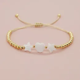 Strands go2boho inew in Shell Heart Starアクセサリーゴールドメッキビードフレンドシーブレスレットミニマリストジュエリーファッションデザインギフト