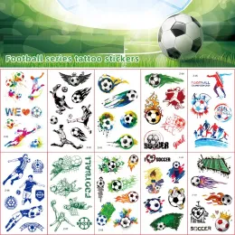 Dövmeler 10pcs çocuklar için geçici dövmeler futbol futbol fan sahte dövme sticker geçici dövme çıkartma kolları su geçirmez adam çocuk