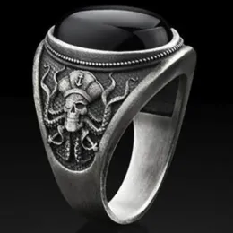 Bandas Goth Pirate Skeleton Octopus Ring For Men Women 2023 Retrô Retro Black Zircão Punk Motocicleta Feminino Presentes de Jóias de Partimento