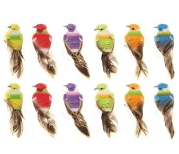 12 pezzi colorati mini simulazione uccelli finti modello animale artificiale in miniatura da matrimonio decorazione di ornamenti per la casa c190416018226063