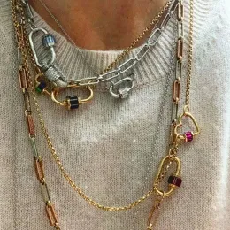 Kolyeler Corrente Yakası Mujer Kadın Kolye Güze Tenis Bağlantıları Zincir Zirkon Rhinestone Spiral Collier Yakalar Naszyjnik Bijoux Ouija