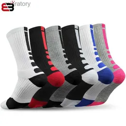 Herrstrumpor herrar och barns basketstrumpor Crew Socks som kör handdukar Sport YQ240423