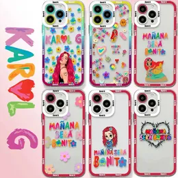 مصدات الهاتف الخليوي Karol G Manana Sera Bonito Phone Case for iPhone 15 14 13 12 Mini 11 Pro Max X XR XS 6 7 8 SE20 Plus Silic Silicone شفاف Y240423