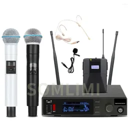 Microfoni SOM QXD24 Vero diversità 2 canali UHF Performance del sistema di microfono wireless professionale