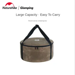 Slippers Naturehike New Round Canvas Storage Box Outdoor Camping Equipment Accessories Storage Bag Portable Travel Sundries Storage Bag