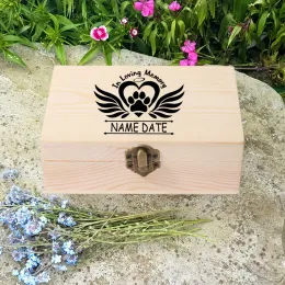 Urns Personalized Pet Urn Customize Name and Date Pet Remains Wood Box Cremation Cat Ashes Urn Box Dog Ashes Custom Funeral Box