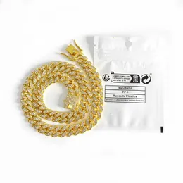 Environmentally Friendly Bag Sealed 13mm Cuban Chain Circular Diamond Necklace Hip-hop Jewelry