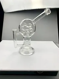 Flipping Bottom Water Bong Dab Rig Shisha Glass Bong Asche Catcher Wabe-Kugel Doppelschicht Multi-Loch-Schütze Halloween Bong Petroleum anpassbarer Großhandel