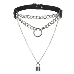 Necklaces Egirl Choker Collar Lock Gothic Necklace Punk Goth Jewelry Harajuku Style Black Chocker Emo Grunge Aesthetic Accessories