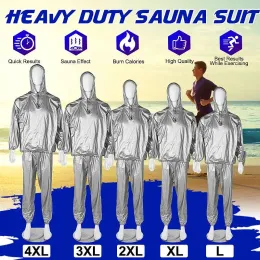 Sweatshirts Heavy Duty Sauna Suit Unisex Gym Clothing Set Hoodies Pullover Sportswear Exercise Gym Fiess Weight Loss Sweating Sauna Suit