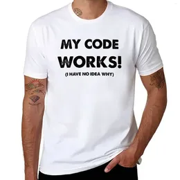 Polos masculinos My Code Works T-shirt pesos pesados roupas fofas gráficos masculinos