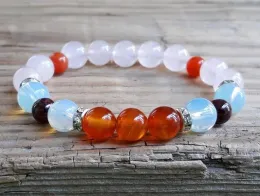 Strängar bästa fertilitetsarmband roskvartzonsten carnelian granat sten för fertilitet graviditet läkning skydd armband för