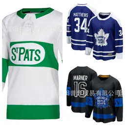 Men Jersey Maple Leaf Toronto NCAA Hockey Bluie Zestaw treningowy