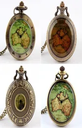 Womens Mens Quartz Pocket Watch 1pcs Vine Watch Colar Gift Retro Australia Map Pingente Relógio na cadeia DropShipping12217146