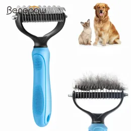 Combs Benepaw Professional Dog Undercoat Rake Pet Brooming Tool 2sidding Dematting Binch Brush para cabelos compridos