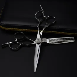 Shears Professional JP 440c Stahl 6 '' gehobene Schere Juwel Haarschere Schnittfleischhaarschnitt Ausdünnung Schere Friseur Schere