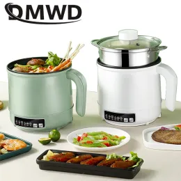 MultiCookers 220V/110V Multicooker Electric Skillet 1/2 층 스테인레스 스틸 쌀 밥솥 핫팟 국수 수프 냄비 음식 기선 난방 팬