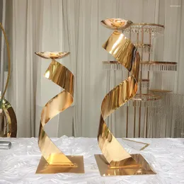 Decorazione per feste 10 pezzi/lotto Luxury Shiny Gold Geometry Stands for Wedding Flower Road Event Event Centes