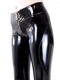 Frauenhose PVC Latex Ammoniak Nachtclub Outfits Frau Kleidung enge PU -Hosen elegante elastische Strumpfhose Stufe Aufzug Butt