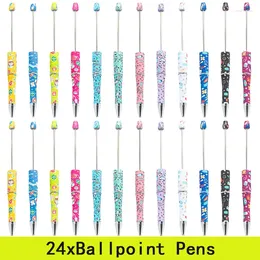 24pcs DIY Plastice Beaded Beadsed Pen Day Ballpoint Оптовые спинневые ручки