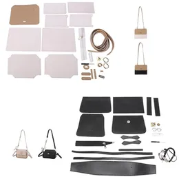 Handmade Bag Set Hand Stitching Leather Craft DIY Bag Kit Making Square Box Sewing Material for Bag Handbag Accessories 240418