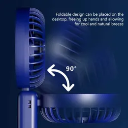 Другие приборы USB Mini Handheld Fan Digital Display Вентилятор складной портативный вентилятор подвески шейки 5-ступенчатые зарядки электрического вентилятора Air Cooler J240423