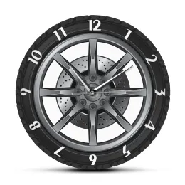 Klockor Biltjänst Anpassad namn Reparation Tire Wheel Vintage Cool Wall Clock Car Workshop Mechanic Presentrum Dekorativ klocka