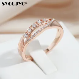 Bandas Syoujyo Luxo Anéis de Zircão Naturais para Mulheres Trendy 585 Cor Rose Rose Color Romântico Casamento Ethnic Bride Jóias Finas 2022